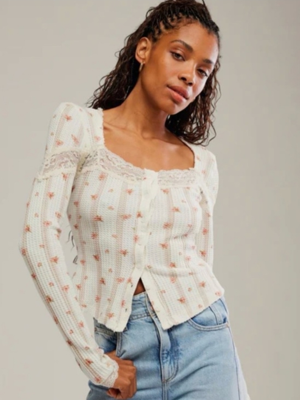 NWT Free People Let's Party Floral Cardi Tea Party Combo (M)